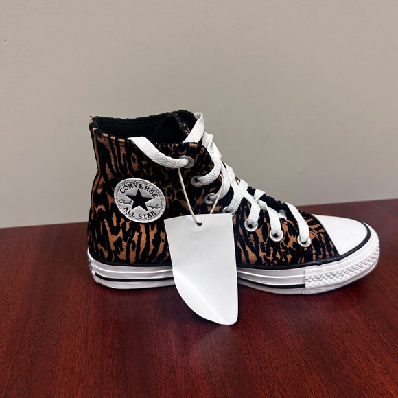 Converse Chuck Taylor All Star Sneakers Women 5.5 Leopard High Top A17948F NEW - Picture 10 of 11